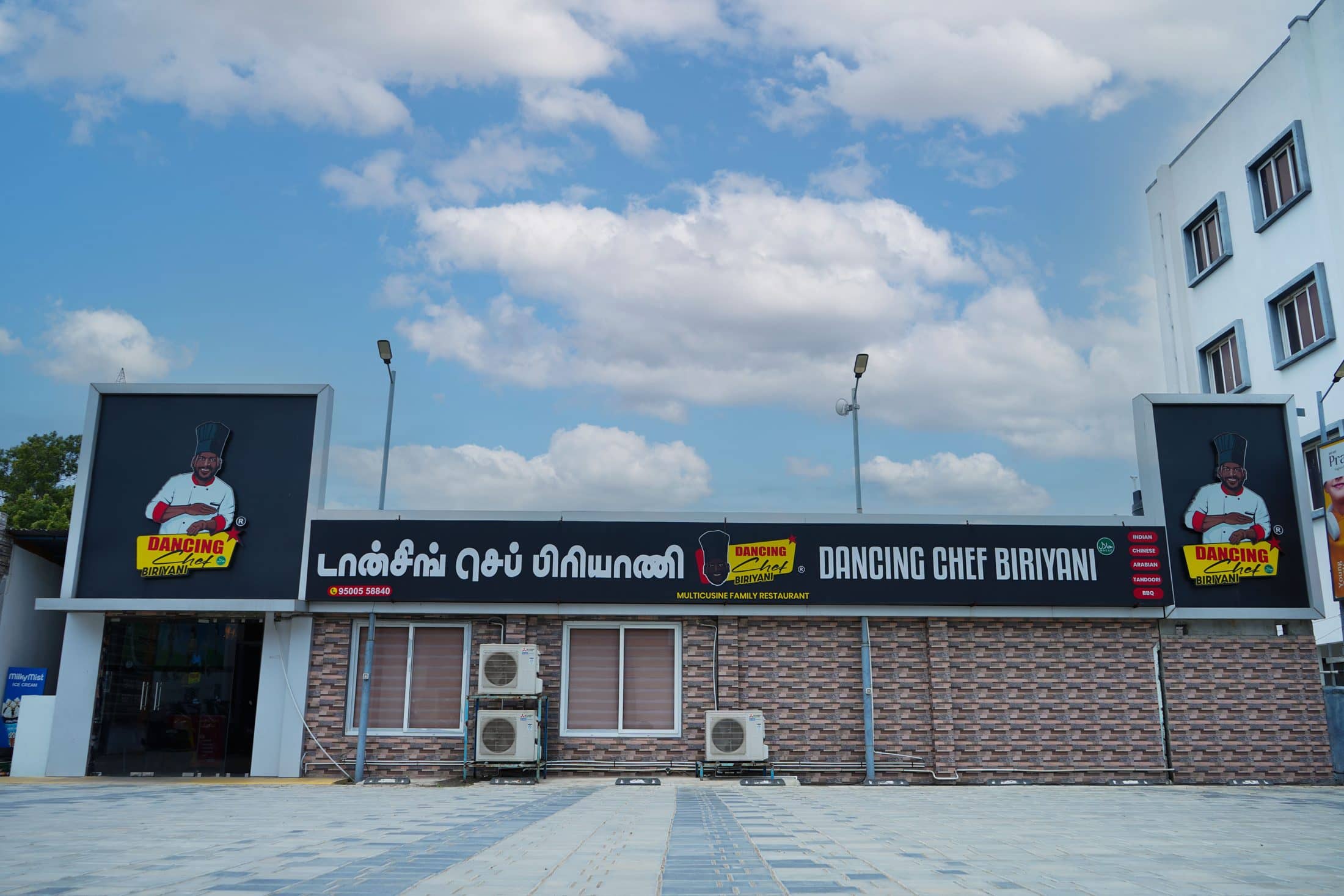 The restaurant exterior and forecourt — Dancing Chef Biriyani, Coimbatore (7)