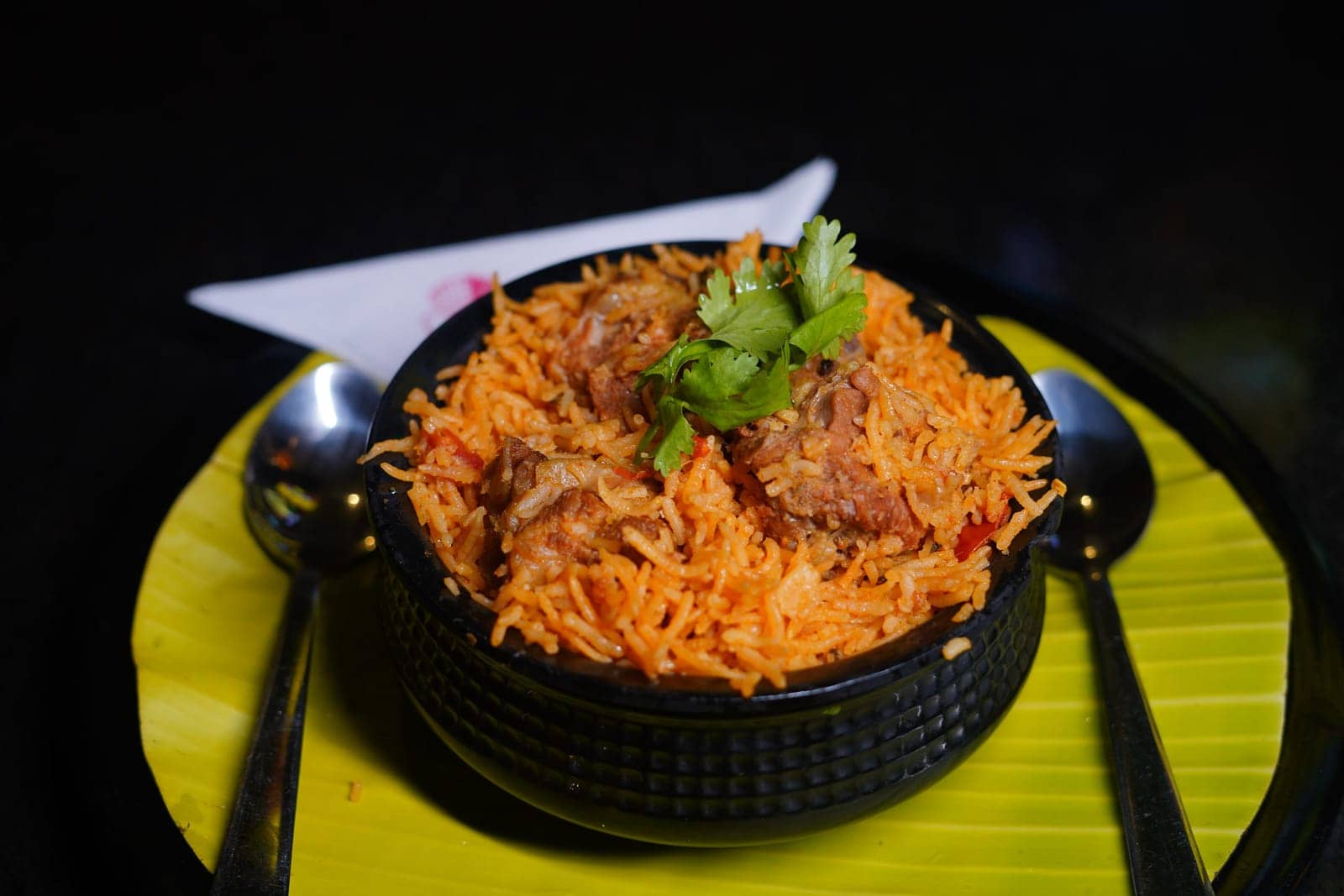 Mutton biriyani with raita — Dancing Chef Biriyani, Coimbatore