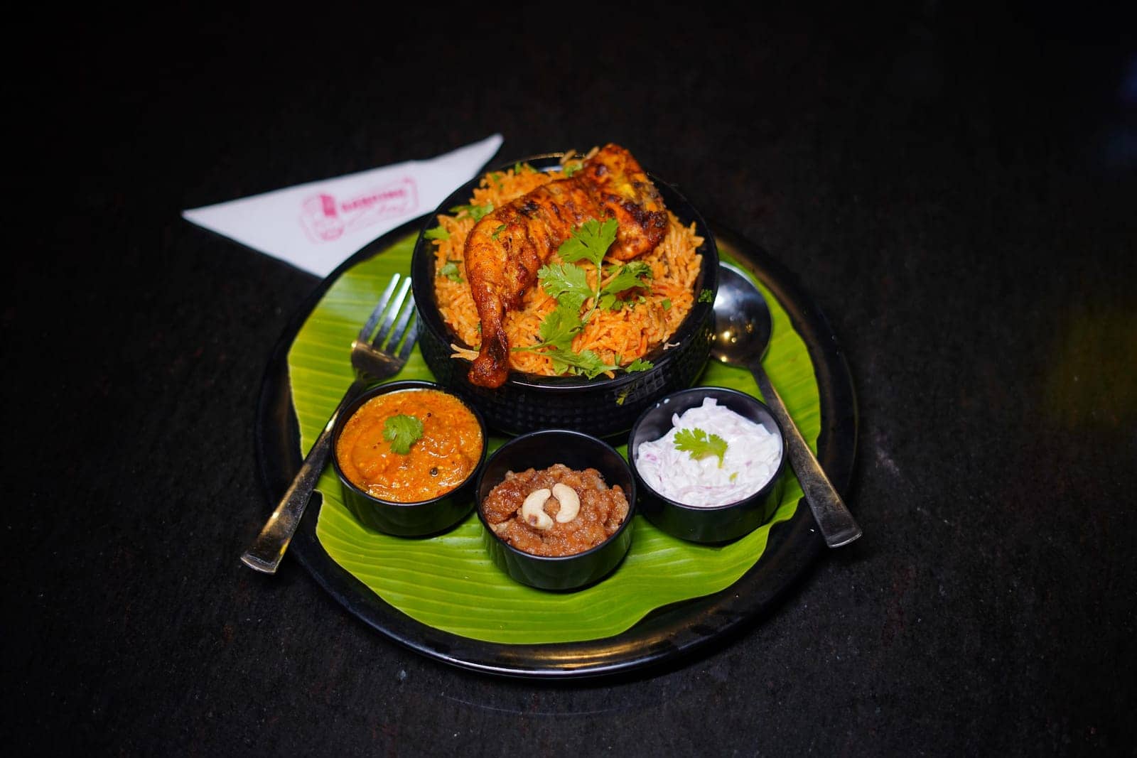 Late-night feast table — Dancing Chef Biriyani, Coimbatore